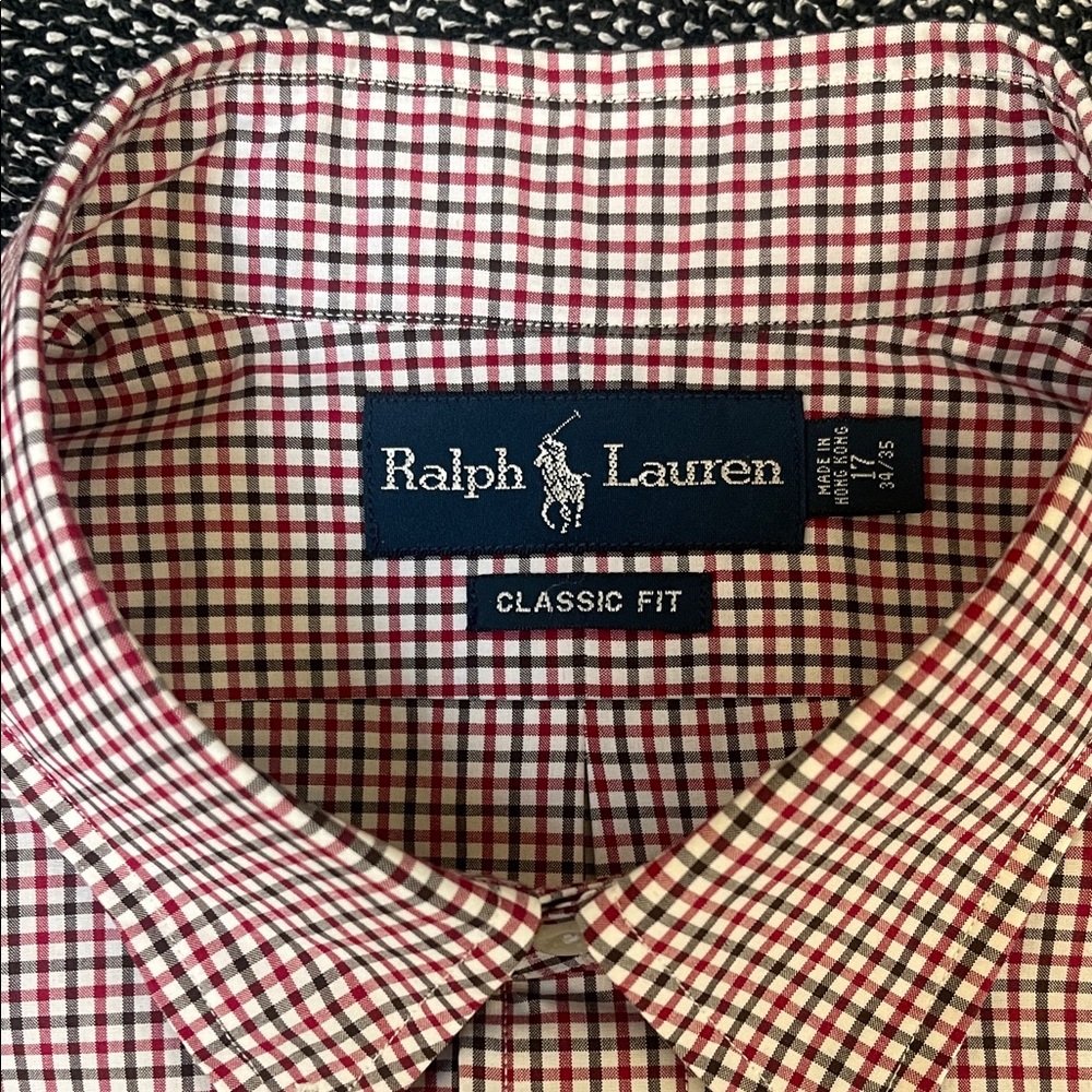 Ralph Lauren Men's Checkered Shirt in Red and White